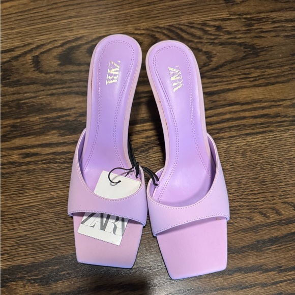 Zara Purple heels never worn 37 with tags - Picture 1 of 5